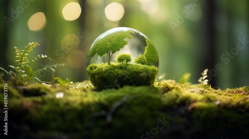 Green Globe, green world concept. healthy life.