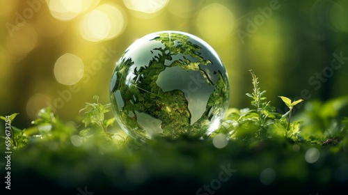 Green Globe, green world concept. healthy life.