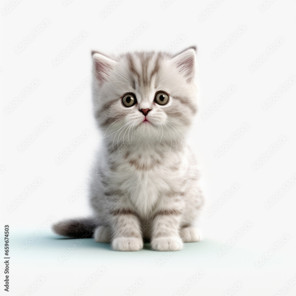 Cute Kitten Cat isolated on white Cute Kitten Cat isolated on white