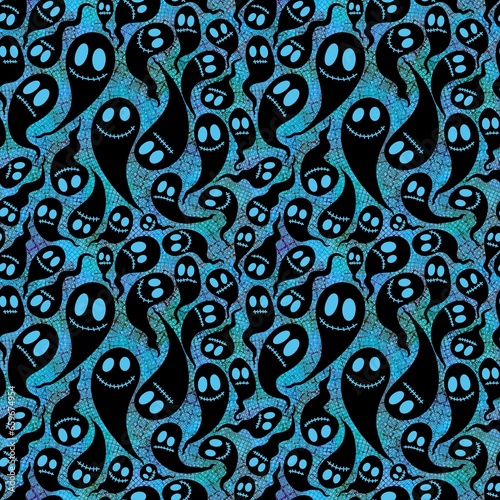 Halloween ghost seamless cartoon pattern for wrapping paper and fabrics and linens and kids clothes print