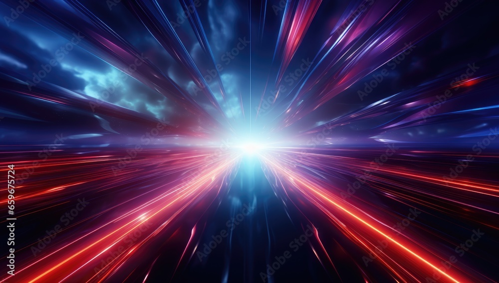 Futuristic speed motion with blue and red rays of light abstract background Futuristic speed motion with blue and red rays of light abstract background