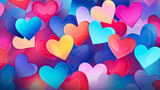 Valentine's day background with colorful hearts.