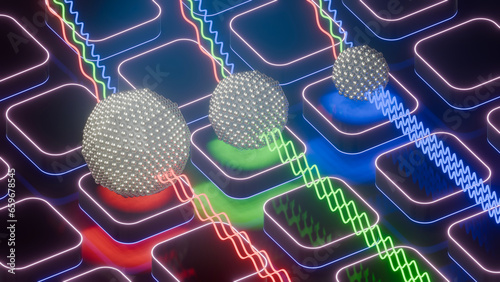 Quantum Dot Size Determines Wave Color in 3D Rendering