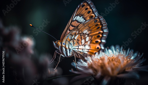 The fragile beauty of a multi colored butterfly in nature elegance generated by AI © Jeronimo Ramos