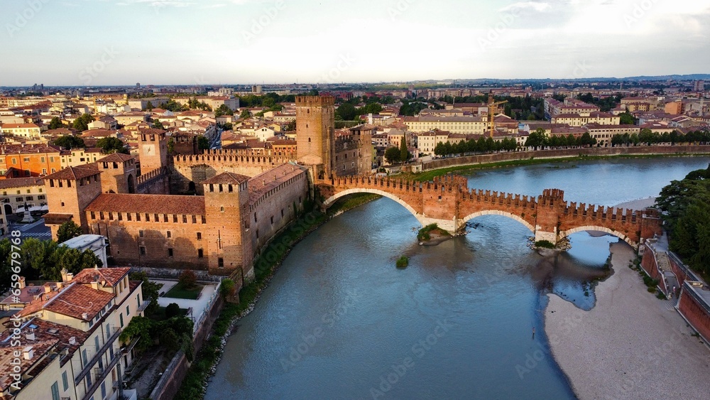 drone photo Castelvecchio Verona italy Europe