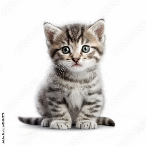 Cute Kitten Cat isolated on white 