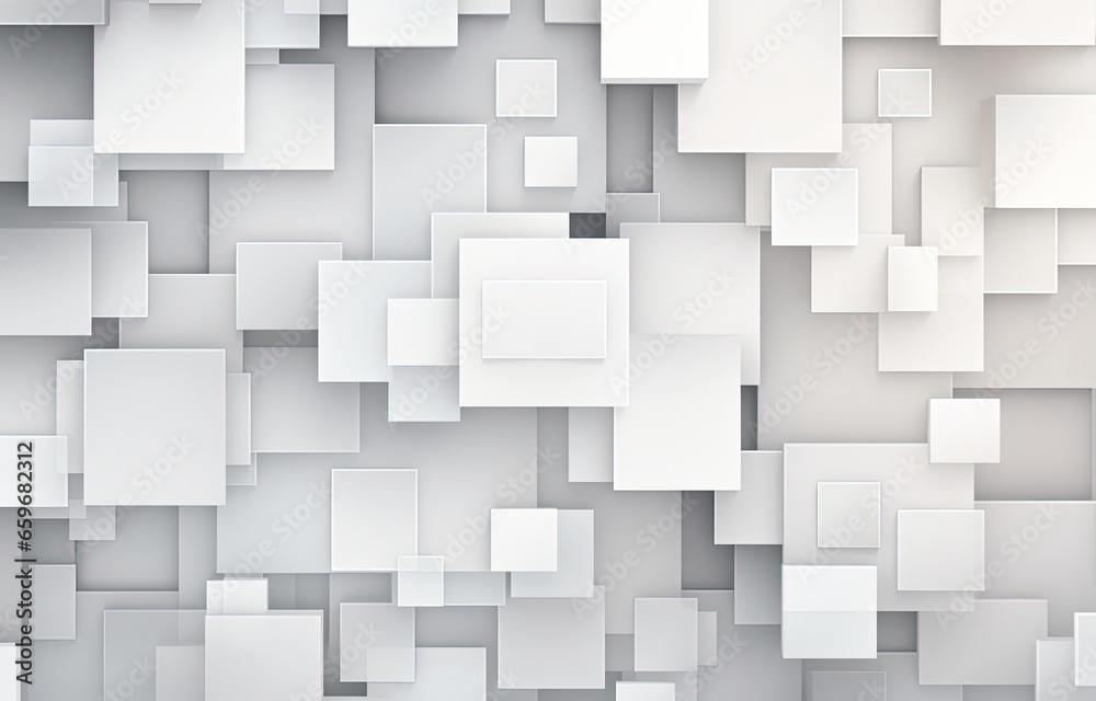 Abstract white background with geometric shapes, rectangles and squares. Generative AI Abstract white background with geometric shapes, rectangles and squares. Generative AI