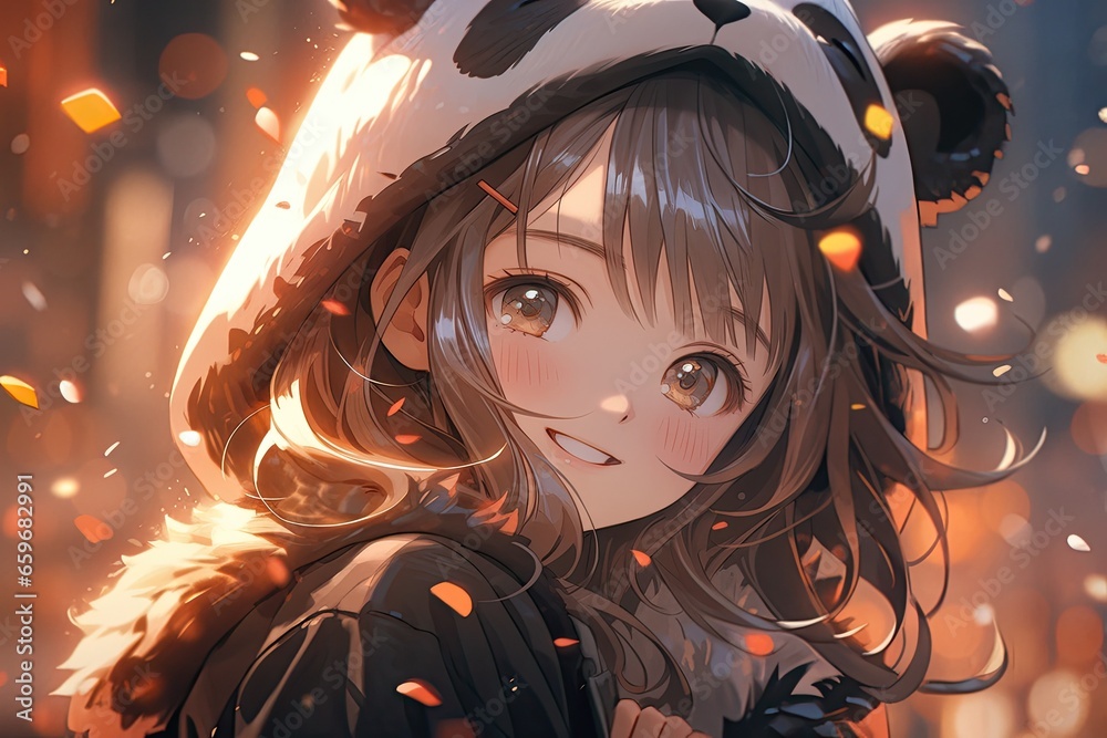Anime Girl, Panda Hoodie Anime Girl, Panda Hoodie
