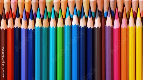 Various colored pencils, art and creativity. Generative AI