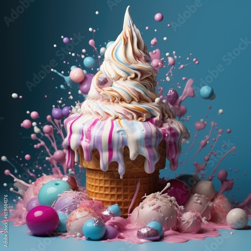 Ice cream cone explosion