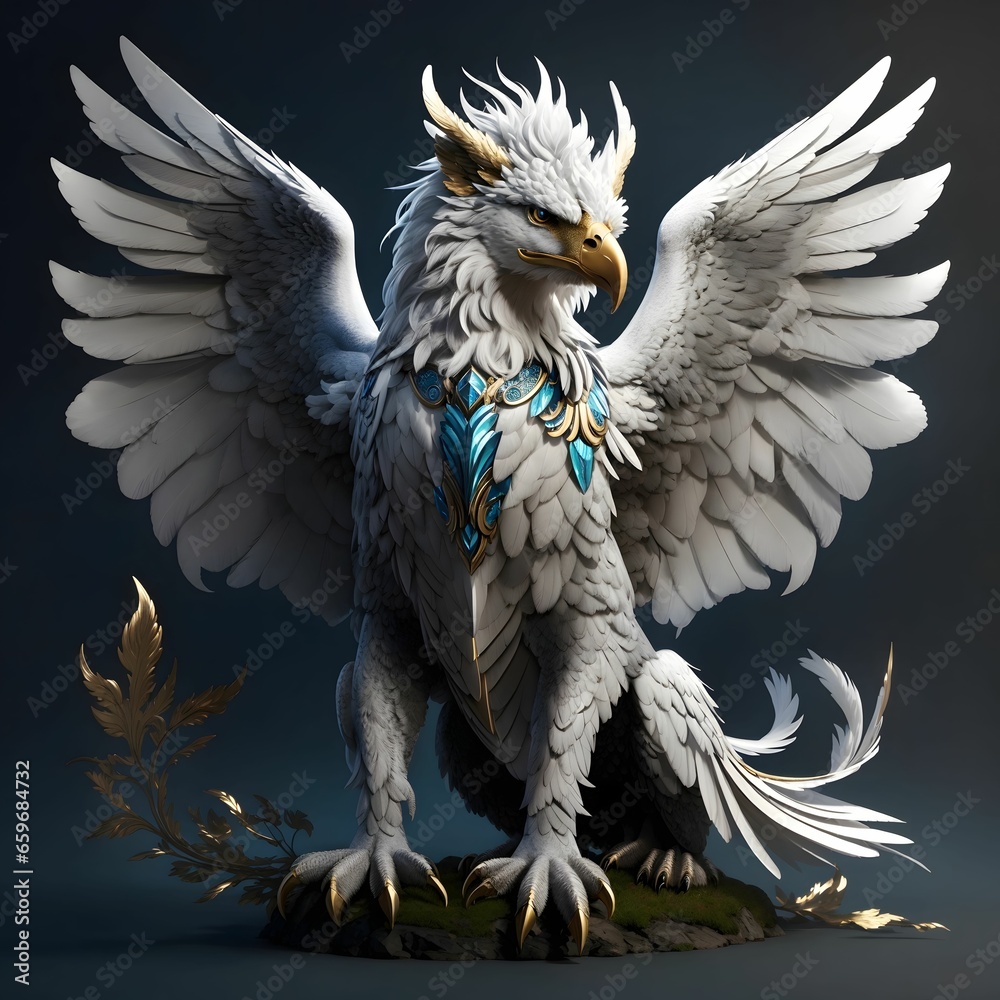 Obraz premium Griffin Illustration AI Generative