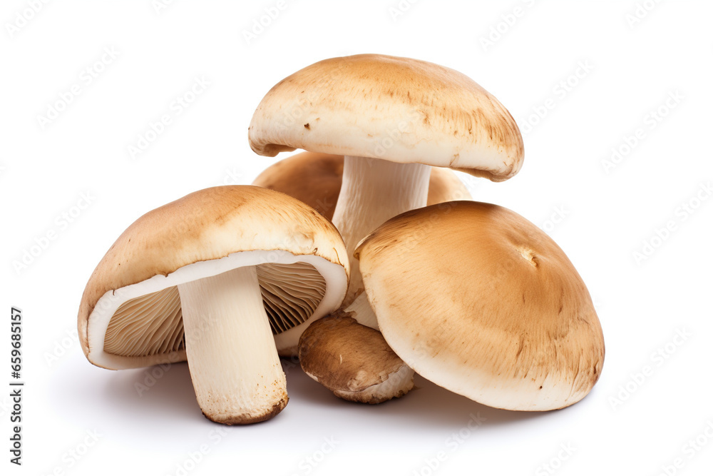Fresh porcini mushrooms, isolated on a white background Fresh porcini mushrooms, isolated on a white background