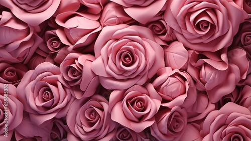 Pink roses background. 3D rendering.