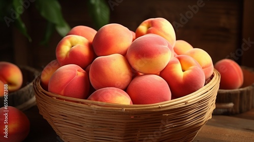 peaches in basket