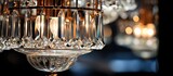 The modern chandelier with crystal glass emits varied lighting through light refractions