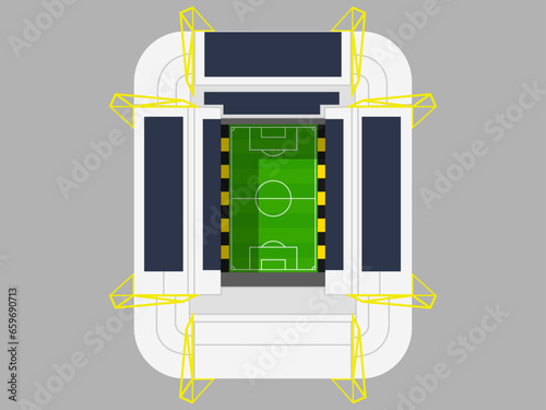 Dortmund Football Stadium as Vector Graphic - Simplistic, Minimal, Modern Style - Soccer Arena photo