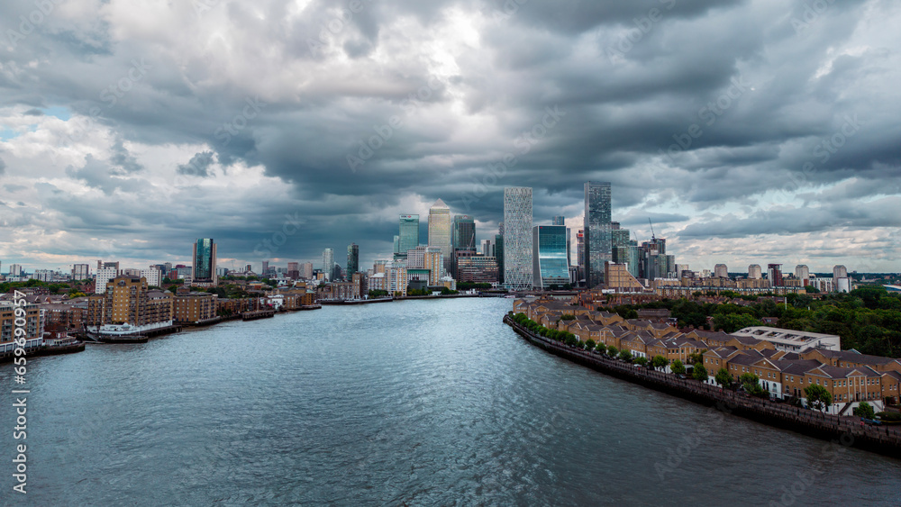 panorama of the financial district of London