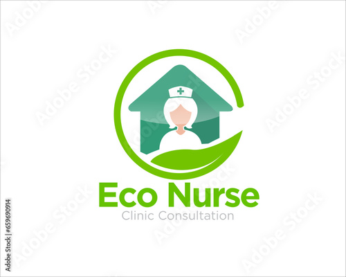 eco nurse clinic logo designs for medical and health service