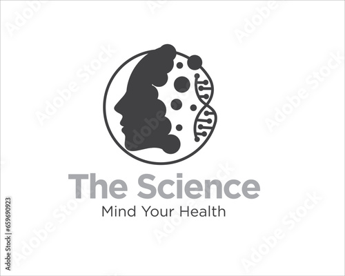 the science dna and mind logo designs for medical service