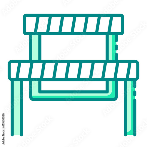 Hurdles Race green color icon