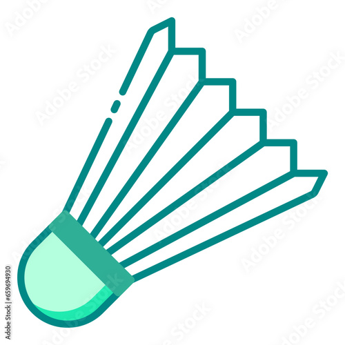 Shuttlecock Badminton green color icon