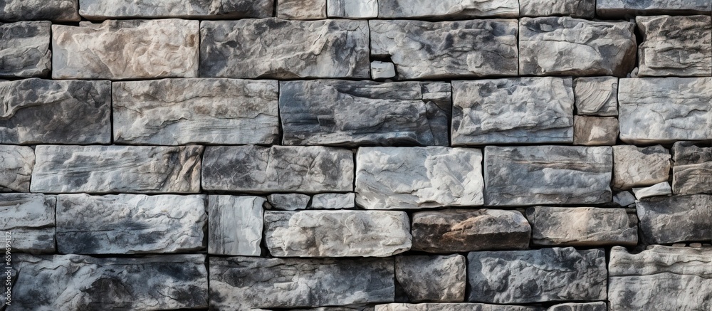 Texture background of aged granite stones parapet fragment close up Rough masonry surface Texture background of aged granite stones parapet fragment close up Rough masonry surface