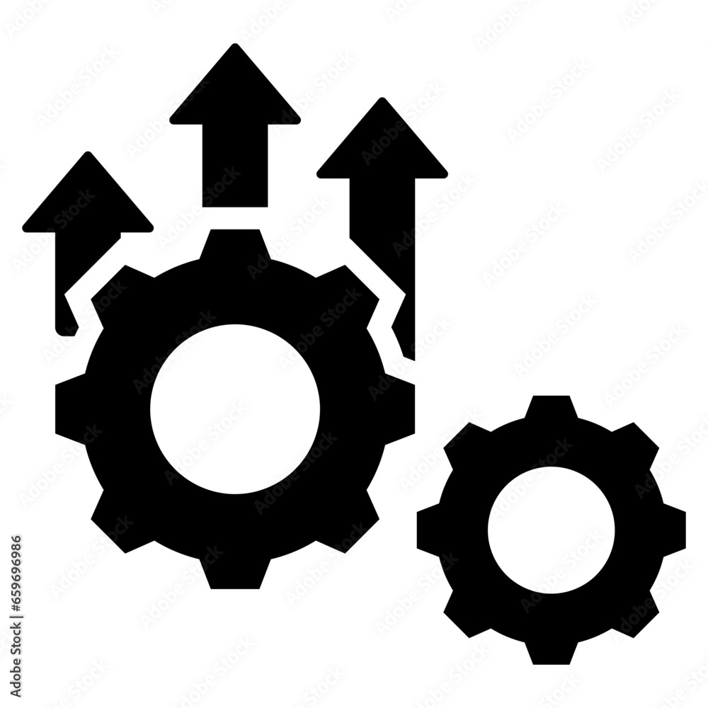 Process Improvement Glyph Icon Process Improvement Glyph Icon