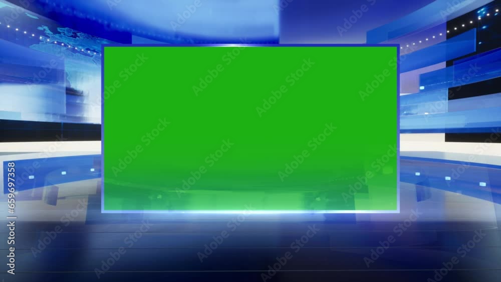World Map News Intro Blue Background, Digital Breaking News Intro. Green Screen News intro