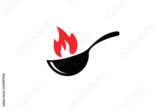 food logo design, kitchen tools, cooking, restaurant symbol vector graphic