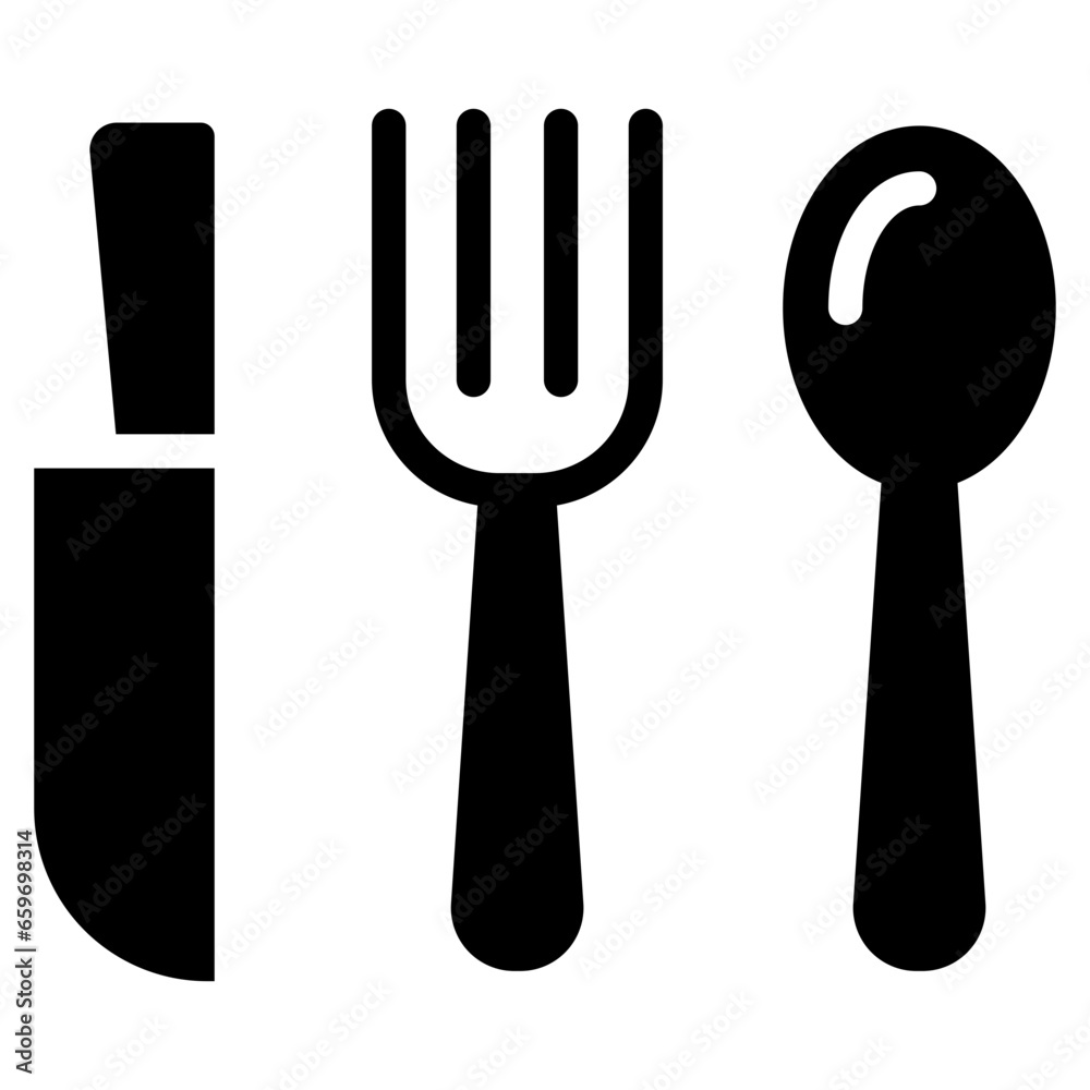 Cutlery Glyph Icon Cutlery Glyph Icon