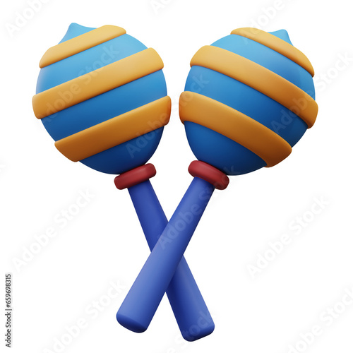 3d illustration of maracas