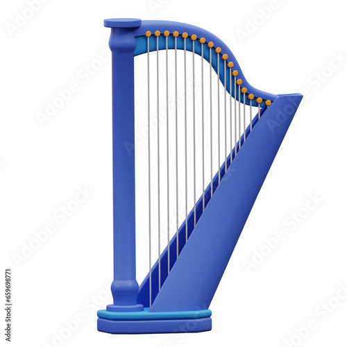 3d illustration of harp