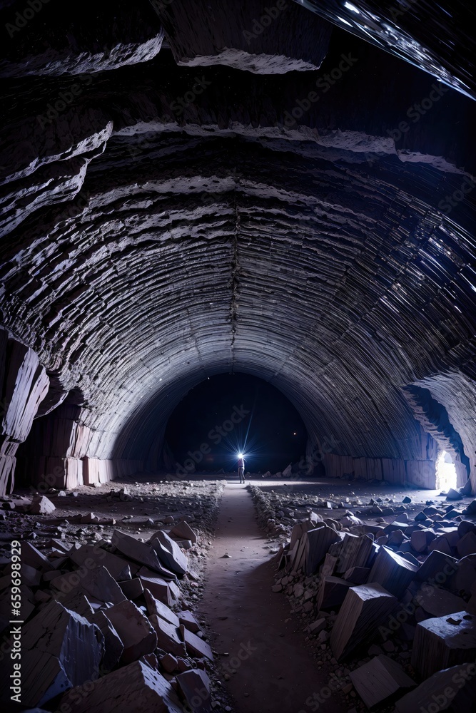 Naklejka premium tunnel in the cave
