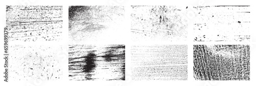 Grunge texture effect set. Distressed overlay rough textured. Abstract vintage monochrome. Black isolated on white background. Graphic design halftone style concept for banner, flyer, etc