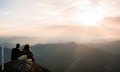 Landscape of freedom and vacations at the montain photo