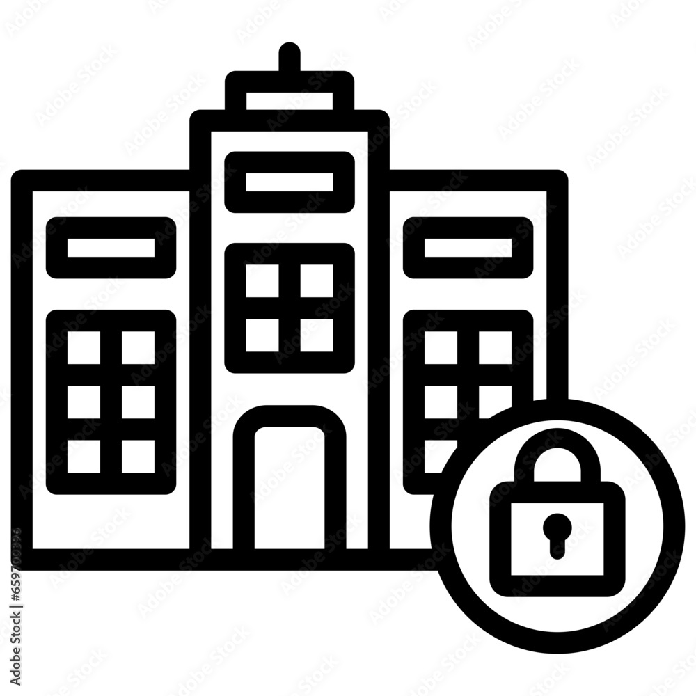 Private Company Outline Icon Private Company Outline Icon