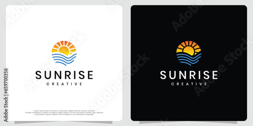 Sunrise logo design in circle concept