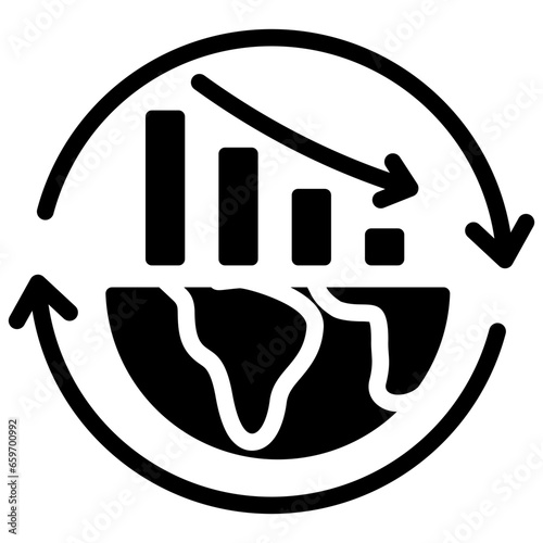 Global Recession Glyph Icon