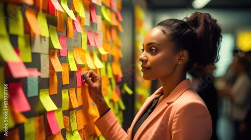 Wallpaper Mural Web designer is working with brainstorming board full of sticky note from colleague	 Torontodigital.ca