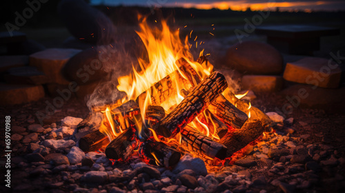 A campfire at night © jr-art