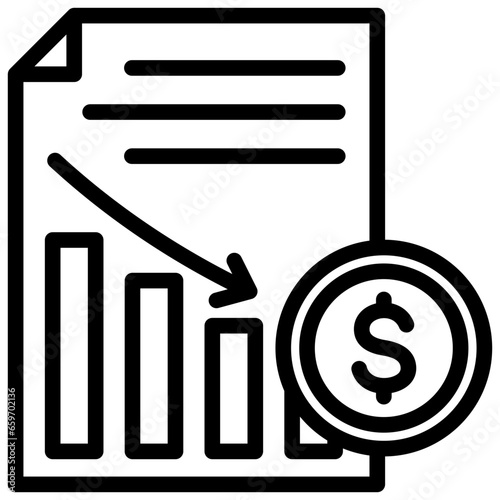 Lower Cost Outline Icon
