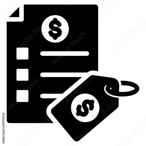 Price List Glyph Icon