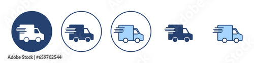 Delivery truck icon vector. Delivery truck sign and symbol. Shipping fast delivery icon
