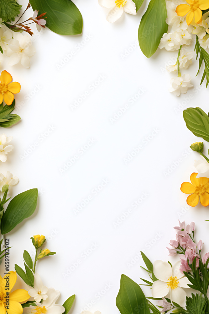frame of yellow flowers frame of yellow flowers