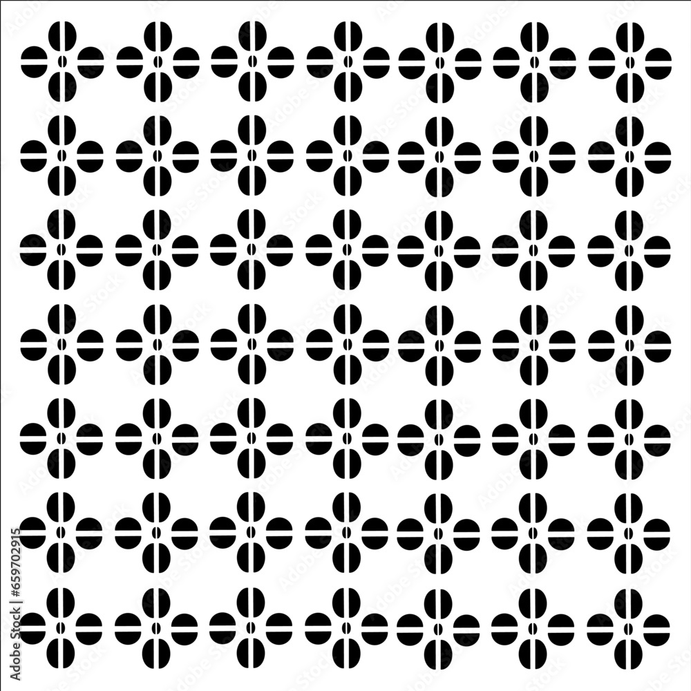 Black half circles are formed into a seamless floral pattern Black half circles are formed into a seamless floral pattern