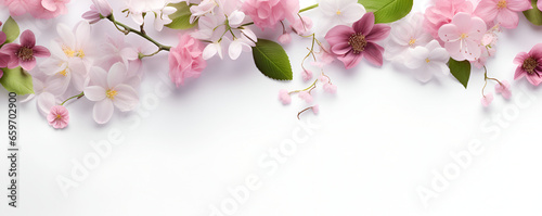 background with purple flowers and free space 