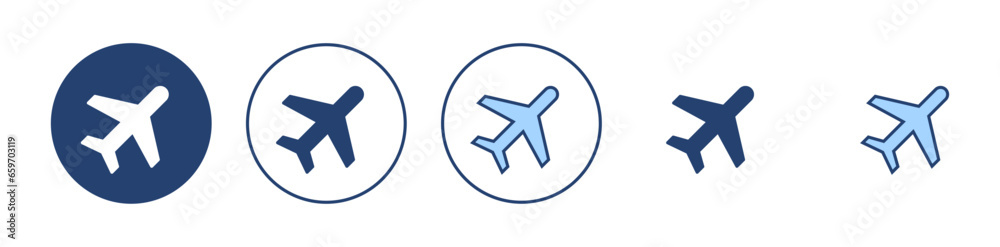 Plane icon vector. Airplane sign and symbol. Flight transport symbol. Travel sign. aeroplane - obrazy, fototapety, plakaty 