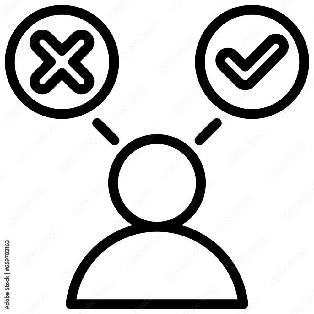 Decision Making Outline Icon Decision Making Outline Icon