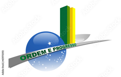 Editable Logo of the Flag of Brazil,			
