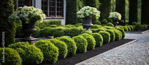 Shrubs are pruned and gravel flooring remains natural and green